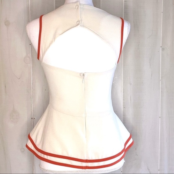 Bar III Front Row sleeveless peplum mid back triangular open Top, Size L - Picture 11 of 11